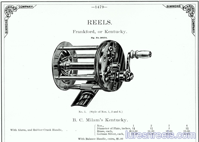 B C MILAM Reel in 1888 Catalog 