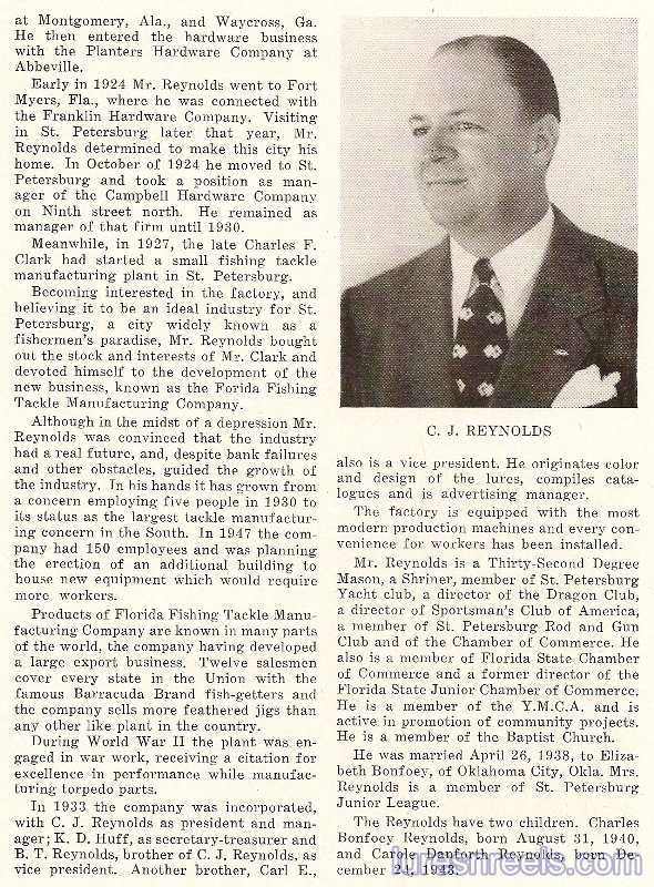 JACK REYNOLDS Featured in Karl Grismers 1948 Book - The Story of St. Petersburg 2 
