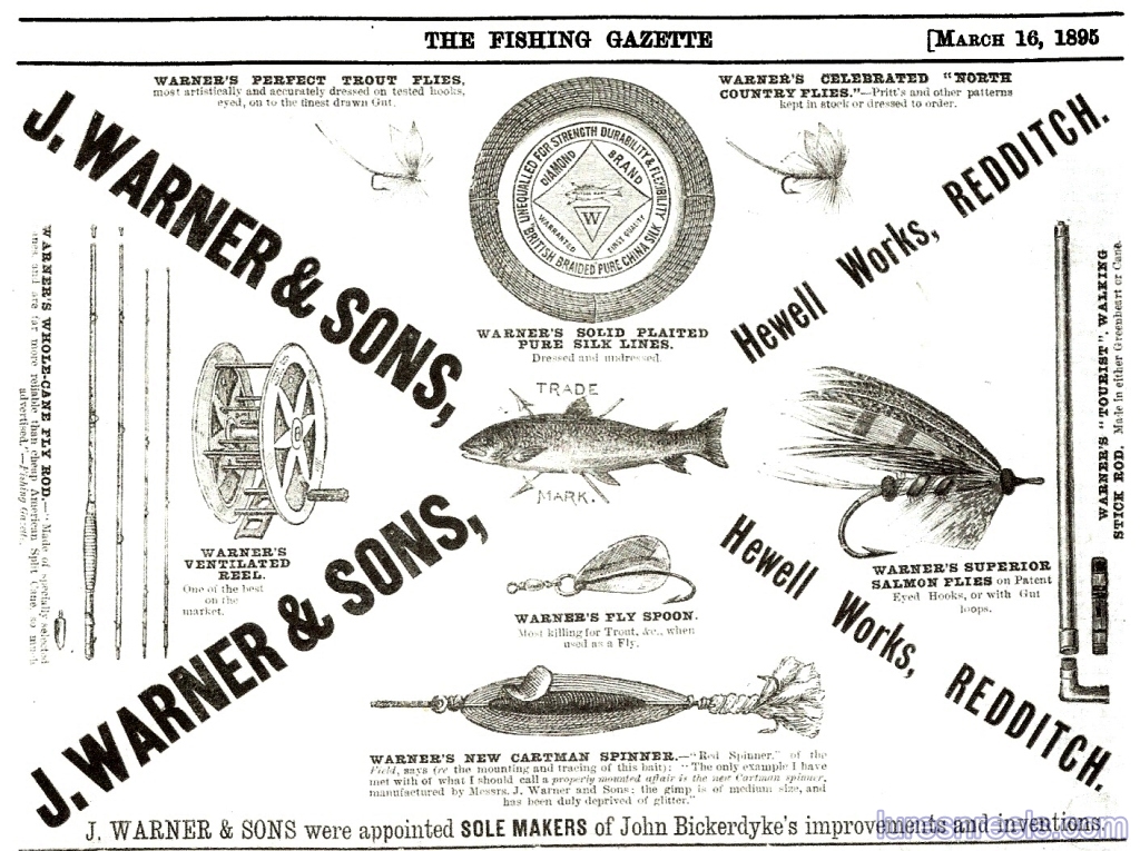 J WARNER and SONS 1895 Magazine Ad 